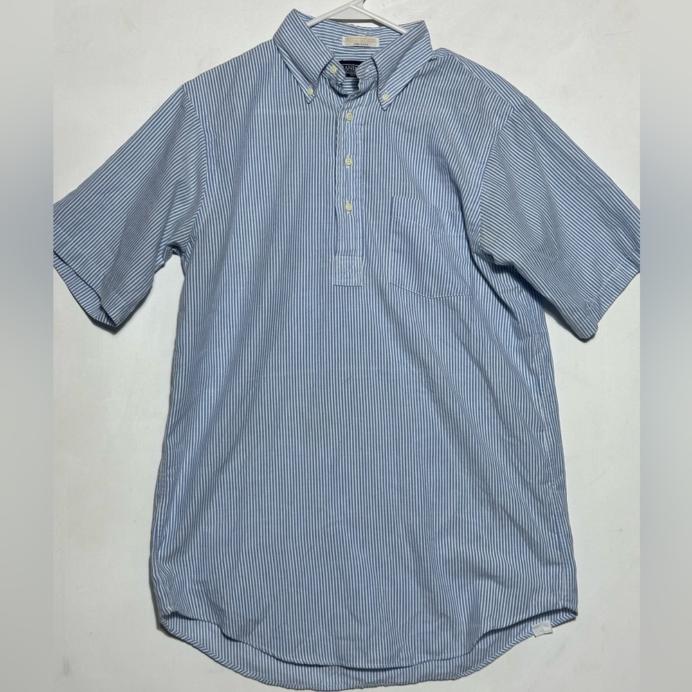 Lands' End Blue Casual Button Down Shirt Soft Cotton